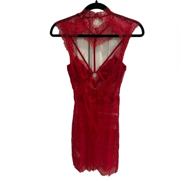 Fashion Nova - Sheer Red Lace Dress - Women’s Size S - Picture 9 of 9